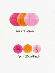 3 Hanging Paper Lanterns, Rainbow Color Ceiling Party Decorations, Suitable For Mexican Carnival Party, Birthday, Store, Holiday Party Backdrop, Room Decor, Bedroom Decor And Wall Decor - Multiple Styles - View 9