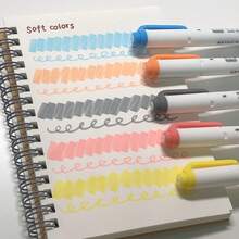 1 Set/5 Pcs 15/Pc Dual-Tip Dual-Use Fluorescent Markers, Soft Color Fluorescent Pens For Back To School Season, Suitable For Coloring, Underlining, Highlighting, Thick And Thin Tips - Set (5 Pieces) - View 18