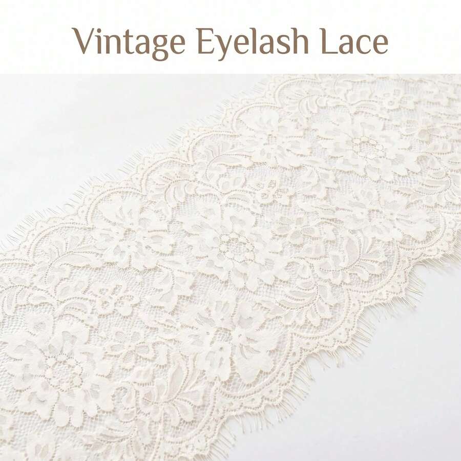 5pcs White Lace Embroidered Bohemian Style Table Runner, 10x120 Inches, Suitable For Party, Wedding, Bridal Shower Decoration, Vintage Country Style Tablecloth