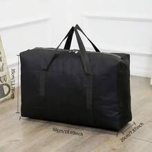 A Heavy-Duty Moving Bag With Double Zippers And Reinforced Handles, A Foldable Travel Organizer Bag Suitable For Clothing, Bedding, Bedding, Dormitory Occupancy, Apartment Moving, Travel, Wardrobe And Bed Bottom Storage - Black - View 6