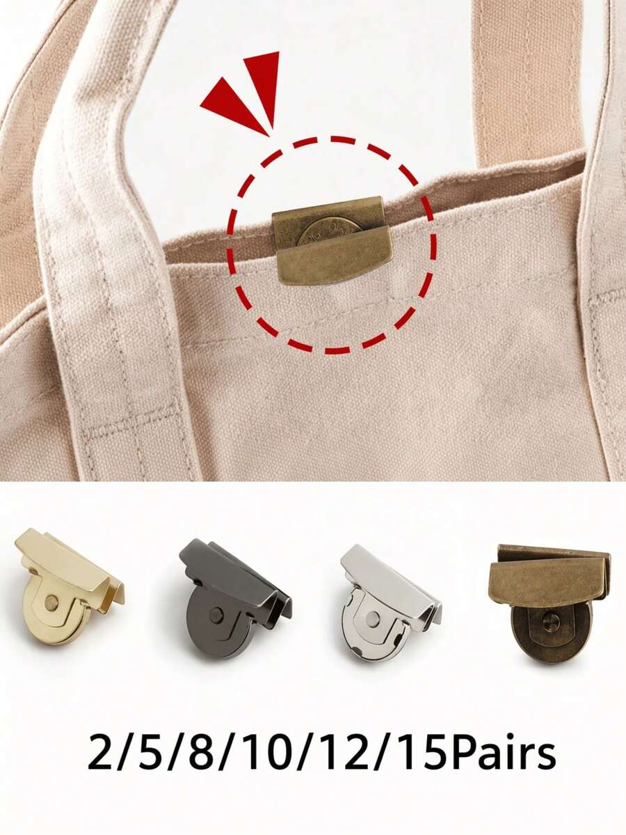2/5/8/10/12/15Pairs Magnetic Alloy Snap Clasps, 4 Colors - Seamless Closure For Handbags And Garments - DY Craft Accessories