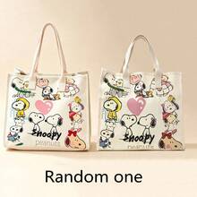 1 Peça Bolsa de Ombro Snoopy, Bolsa de Mão Multifuncional de Grande Capacidade com Estampa de Anime de Desenho Animado, Adequada para Compras, Escola, Armazenamento de Viagem, Também como Presente de Aniversário, Dia dos Namorados, Festa, Suprimentos de Volta às Aulas - A - Visão 10