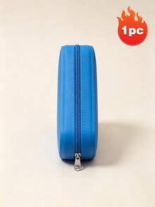1pc Macaron Solid Color Silicone Pencil Case, Large Capacity Waterproof Portable Soft Zipper Pencil Pouch, Cute Decorative Stationery Storage Bag, Suitable For Students, Office And Travel Supplies - Multicolor - View 19