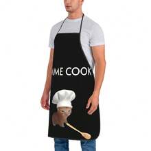 1件主廚貓「讓我來煮」復古圍裙-可愛貓咪與廚房用具印花,附「Chef Cat Let Me Cook」文字設計,手洗/乾洗,復古廚房圍裙,適合主廚與專業廚師,趣味圍裙 - 彩色 - 查看 7