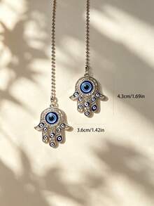 1 món trang trí treo gương chiếu hậu ô tô mắt quỷ đính đá hợp kim, phụ kiện trang trí nội thất ô tô, vật phẩm trang trí xe hơi - A - Xem 6