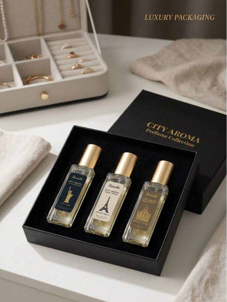 Roxelis Ensemble de parfum d'intérieur urbain moderne, désodorisant de penderie longue durée, diffuseur d'aromathérapie de chambre à la mode, coffret cadeau, éliminateur d'odeurs de placard multifonction, pack combiné de barre de parfum d'espace quotidien et de brume rafraîchissante, ensemble de parfum d'ambiance décoratif 1 set