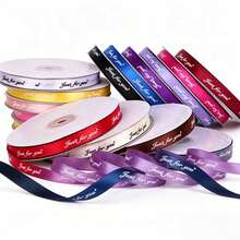 1CM*1151.9IN Multicolor "Only For You" Printed Satin Ribbon, Shiny Polyester Faux Silk Ribbon, Suitable For Bouquet Packaging, Flower Shop Handmade Bow Making, Wedding Bouquet Decoration - 1cm*1151.9in - View 6