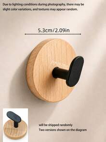 4pcs/2pcs/1pc No-Drill Door Back Hooks, Key Hat Clothing Storage Hooks, Kitchen Bathroom Bedroom Hanging Rack Hooks, Invisible Storage Tools, Clothing Hooks, Simple Design, Fashion Storage, Durable Wood, Reliable Installation - A - View 9