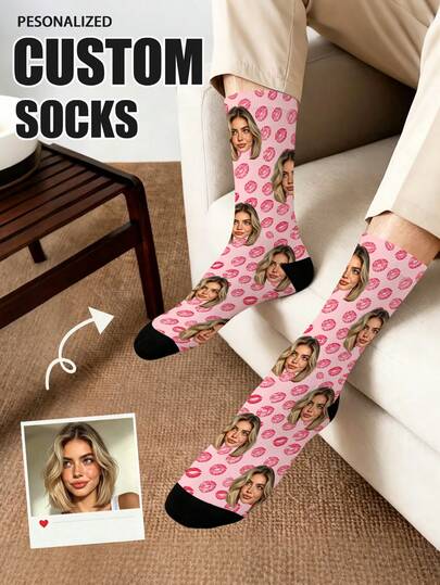 1 par de calcetines personalizados de media caña para mujer, calcetines con cara personalizada, calcetines para parejas, calcetines con foto personalizada, calcetines con estampado personalizado, calcetines con cara divertida personalizada, calcetines con patrón personalizado, patrón de cara interesante personalizado, se puede imprimir cualquier forma de cara en los calcetines, regalo de aniversario, regalo del Día de San Valentín, regalo de cumpleaños, regalo de boda, regalo del Día de la Madre, regalo del Día del Padre, regalo para el mejor amigo, regalo para mamá/papá, regalo para novia/novio