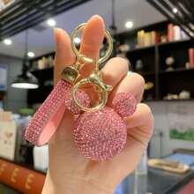 Disney 1pc Full Rhinestone 3D Mickey Mouse Head Diamond Rope Keychain, Cute Shiny Diamond Girl Bag Exquisite Pendant - View 14