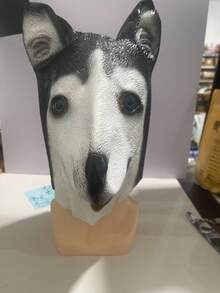 1pc Full Head Latex Mask, Black & White Husky Headpiece, Suitable For Halloween Party/Fun Cosplay Costume, Popular Hot Item - Husky - View 8