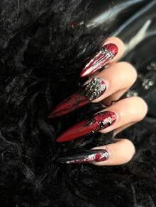 10pcs Nail Art Halloween Nail Charm Y2K Sweet Cool Style Nail Accessories French Light Luxury, Retro Gothic Punk Style Spider, Bat, Skull, Horror Rabbit, Angel Nail Gem DIY Nail Salon Exclusive - Multicolor - View 5