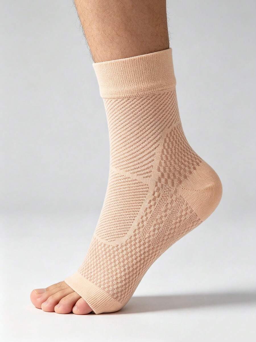 1 Pair Breathable Sports Ankle Support, Gym Ankle Stabilizer, Suitable For Weightlifting, Hiking And Basketball - Beige - View 1
