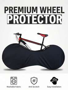 1pc Bicycle Mountain Bike Dust Cover Protective Sleeve Road Bike Wheel Cover Bicycle Cover Protective Sleeve - Black - View 2