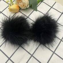 2件 3.93英吋 毛絨球，DIY，附彈性環，適用於帽子、鑰匙圈、圍巾、手套、包包及其他配件 - 彩色 - 查看 8