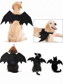 1pc/Set Halloween Hat Pet Bat Wings, Dog Cat Costume Outfit, Dress-Up Pet Bat Wings, No Candy Halloween Trick Or Treat Costume - Multicolor - View 8