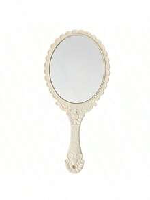 1pc Vintage Handheld Makeup Mirror, Floral Etched Electroplated Mirror Surface, European Retro Floral Pattern Handheld Travel Mirror, Suitable For Handbags And Vanity, INS Style Rose Gold Hand Mirror, Creative Gift For Brides, Teenagers And Vintage Lovers - Multicolor - View 17
