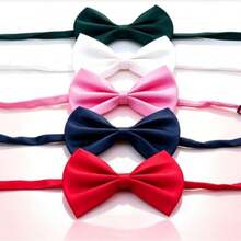 Fashionable Adjustable Pet Bowtie Collar - Durable Polyester Material, Suitable For Small To Large Dogs And Cats - Multicolor - View 3
