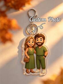Customized Acrylic Photo Keychain, Family Photo Keychain, Dog Keychain, Pet Photo Keychain, Couple Photo Keychain, Personalized Souvenir, Commemorative Gift For Loved Ones, Unique Consolation Gift, Birthday Gift, Anniversary - C-character Cartoon Keychain - View 4