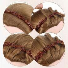 2/1pc Vintage Black & Amber Multi-Clip Braided Headband, Non-Slip Hair Styling Hair Tie, Women & Girls Daily Casual Hair Accessory, Halloween Retro Wavy Headband, Tortoiseshell & Black - Multicolor - View 4