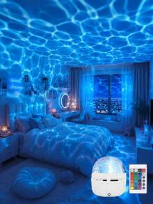 1pc Aurora Projector Light, Multi-Color Galaxy Starry Sky Projector With Remote Control, Dimmable, USB Powered, Suitable For Bedroom, Home Theater, Camping, Wedding Decoration - Multicolor - View 2