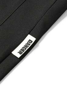 Men's Mesh Patchwork Letter Print Drawstring Waist Joggers, Casual Loose Fit Sports Long Pants, Suitable For Daily Outdoor Wear - Black - View 7