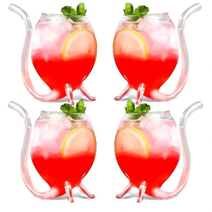 300ml 吸血鬼玻璃杯,創意玻璃杯,醒酒杯,馬克杯,內置吸管,果汁杯,冰淇淋香檳,居家,派對,夜店,玻璃器皿,戶外露營 - 透明 - 查看 1
