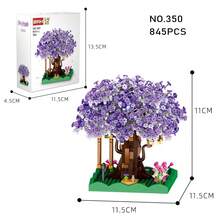 New 3-Color Cherry Blossom Treehouse, Miniature Treehouse Building Block Toy Set, Plastic Micro-Particle Brick Construction Toy, 3D Model Building Blocks, Suitable For Home Decor, Christmas Gift, New Year Gift, Halloween Gift - Multicolor - View 10