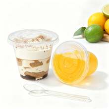 50/40/30/20/10pcs Reusable Ice Cream Cups Chocolate Milk Cups Dessert Cups For Pudding, Dinner Dessert, Home Kitchen, Office, Wedding, Party, Birthday, Picnic, Dessert Table, Baking, Graduation Gift, Kitchen Gadget, Candy, Coffee Beans, Fruit, Gift, Kitchen Baking Essential - Transparent - View 10