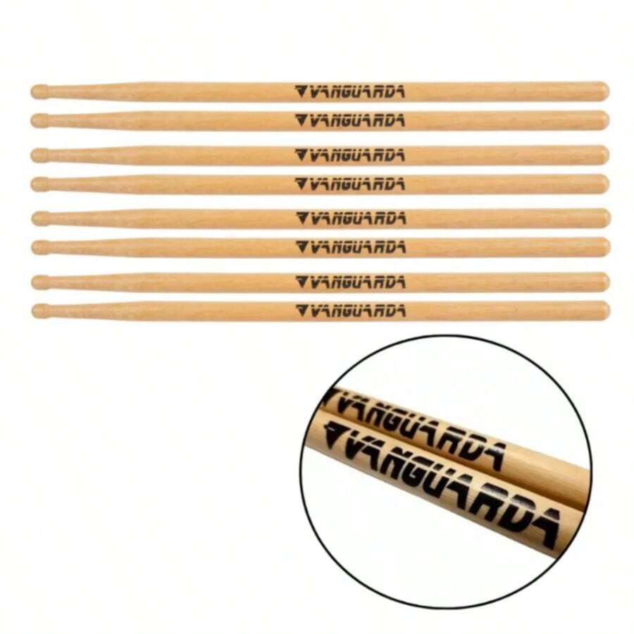Kit 5 Pares De Baquetas De Bateria Profissional Vanguarda - Marrom Claro - Visão 1