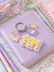 Personalized Girls Bag Name Tag With Charm, Backpack Keychain, Lunch Box Tag, Water Bottle Name Tag, Back To School Tag, Birthday Gift, Daycare Label - Multicolor - View 9