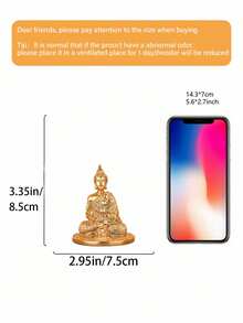 1件佛像佛像小雕像，用於冥想裝飾、靈性禪意裝飾，佛像與小型雕像家居裝飾，金色 - 燭台1 - 查看 11