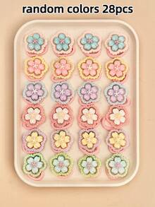 6/14/28pcs Random Assorted Girls Colorful 3D Flower High Elasticity Hair Ties, Sweet Cute Versatile Daily School Travel Braiding Hair Accessories - Multicolor - View 10