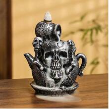 樹脂回流香爐創意樹脂茶壺骷髏回流香爐工藝裝飾品 - 1PC - 查看 1