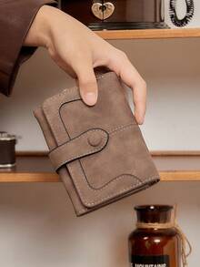 FOREVER MIYIN Dompet Kecil Lipat Tiga Wanita dengan Jahitan Vintage Matte, Pemblokir RFID, Banyak Slot Kartu, Jendela ID, Kantong Koin dengan Resleting, Tempat Kartu Harian - MultiWarna - View 6