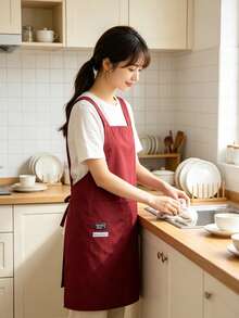 1 buah [Celemek Tahan Air Baru] Celemek Dapur Rumahan untuk Memasak, Pakaian Kerja Katering Tahan Aus dan Bernapas dengan Kantong Besar, Celemek Pinggang Tahan Minyak yang Nyaman, Modis untuk Anak Muda - MultiWarna - View 8