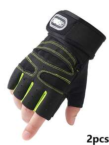 2pcs New Fitness Gloves, Unisex, Protective Anti-Slip Wrist Support, Half-Finger Breathable, Barbell Cycling Sports Equipment - Multicolor - View 11