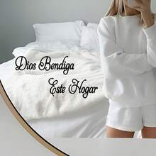 1pc Spanish Blessing Wall Sticker "Dios Bendiga Este Hogar" Religious Significance, Living Room Artwork With Minimalist Typography, Self-Adhesive Home Decor, Creating Warm And Cozy Background, Home Decoration, Religious Decor, Modern Design - A - View 6