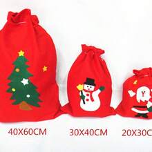 Holiday Party Gift Bags Storage Bags Christmas Elements Holiday Storage Candy Bags Gift Bags Santa Claus Backpack Non-Woven Fabric Gift Bags - Multicolor - View 5