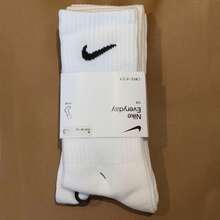 Nike Sports Socks High-Cut Mid-Cut Training Fitness Unisex 3-Pair Pack White - Over the Calf Socks - View 4