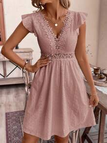 Women Short Dresses - 灰玫瑰 - 查看 1