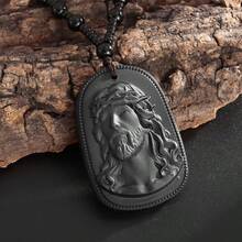 1pc Imitation Jade Jesus Statue Pendant Necklace, Unisex Pendant ( Tadeo) - St. Jude Thaddeus - View 11