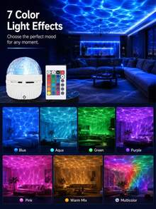 1pc Aurora Projector Light, Multi-Color Galaxy Starry Sky Projector With Remote Control, Dimmable, USB Powered, Suitable For Bedroom, Home Theater, Camping, Wedding Decoration - Multicolor - View 4