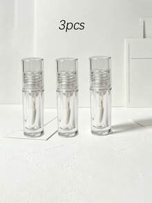 1 cái/3 cái/5 cái chai rỗng đựng son bóng trong suốt kèm đầu cọ và nắp trong, bao bì mỹ phẩm hình tròn cầm tay dạng gói mẫu dùng thử, phù hợp cho son bóng, dầu dưỡng môi, kem che khuyết điểm dạng lỏng và mỹ phẩm DIY - Nhiều màu - Xem 7