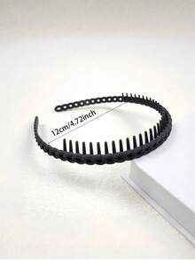 1pc Random Color Women's Woven Serrated Headband, Non-Slip Comb Teeth Hair Hoop, Suitable For Hairstyling, Face Washing, Makeup, Skincare And Daily Styling - Random - View 5