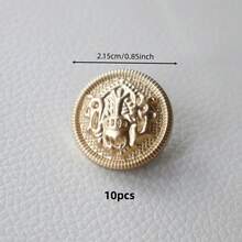 10/20 piezas Botones de plástico con patrón decorativo vintage dorado, botones cosidos a mano para abrigos, gabardinas de lana, chaquetas de traje, suéteres, prendas de punto, botones DIY - Dorado - Ver 13