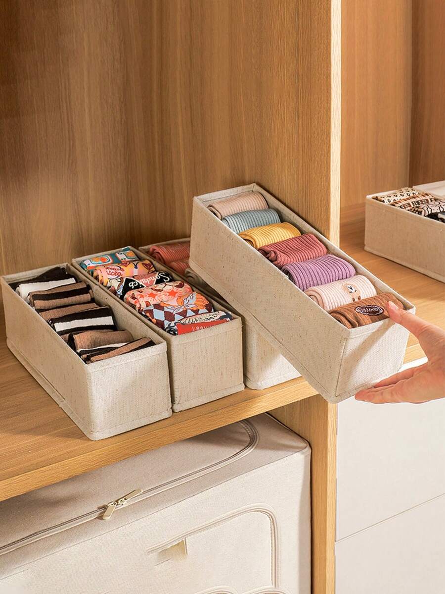 Scatola portaoggetti per biancheria intima 5/3/1, cestino organizer pieghevole per armadio, accessorio di stoccaggio per camera da letto e dormitorio, strumento di stoccaggio per magliette a maniche corte e pantaloncini, forniture per il ritorno a scuola, borsa di stoccaggio per il ritorno a scuola - Visualizzare 1