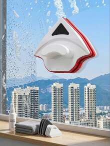 2pcs Magnetic Double-Sided Window Cleaner, Triangular Single-Pane Glass Cleaning Tool, Suitable For 3-8mm Glass, Strong Magnet With Anti-Pinch Design, ABS Window Squeegee Sponge, Household Glass Cleaning Tool - Multiple Styles - View 9