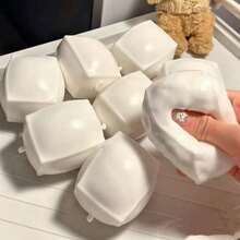 somoving 1個可愛手作白色豆腐方塊慢回彈紓壓玩具,柔軟慢回彈仿真食物,適合3歲以上,創意生日派對禮物 - 彩色 - 查看 3