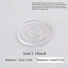 4pcs Large Non-Slip Glass Table Pads, Transparent Plastic PVC Rubber Silicone Anti-Slip Ribbed Pads, Durable Round Feet For Glass Desktop Fixing In Living Room And Office - A-round - View 2